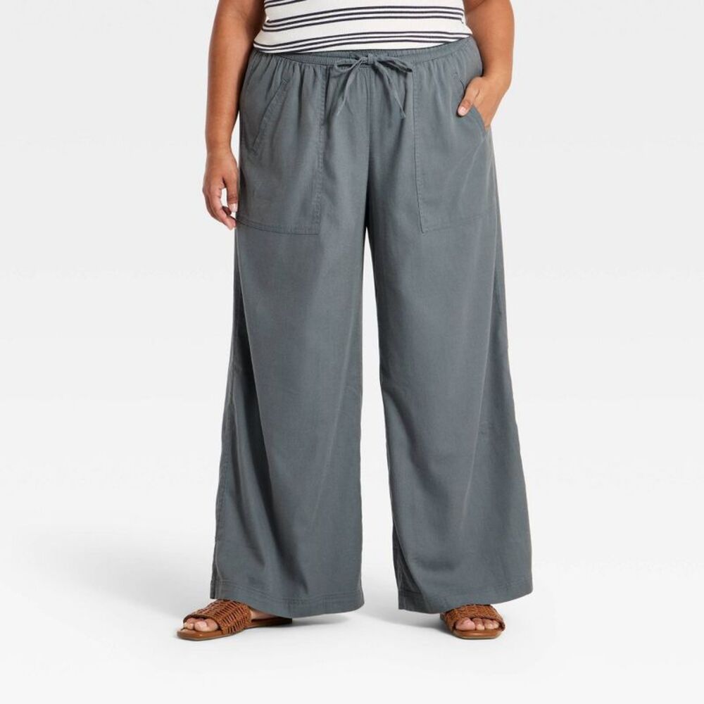 Women's Mid-Rise Drawstring Pull-On Pants - Universal Thread Blue XXL
